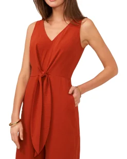 V-Neck Jumpsuit With Front Tie